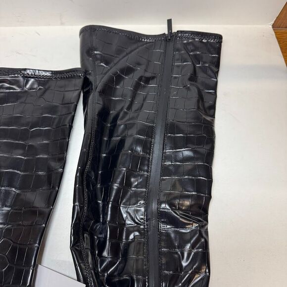 Franco Sarto Womens 7.5 M WC Black Janna Over The Knee Platform Boots NIB HV7 - Picture 3 of 6